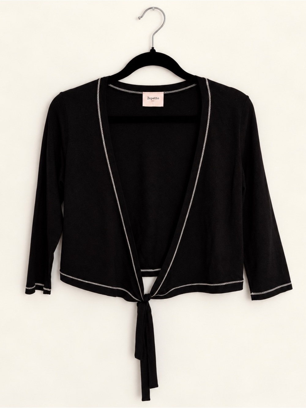 Repetto Paris Black Tie-Front Women's Sweater